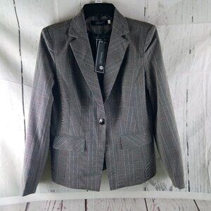 NWT Yunclos Womens Size XS Multicolor Plaid 1 Button Suit Blazer Jacket